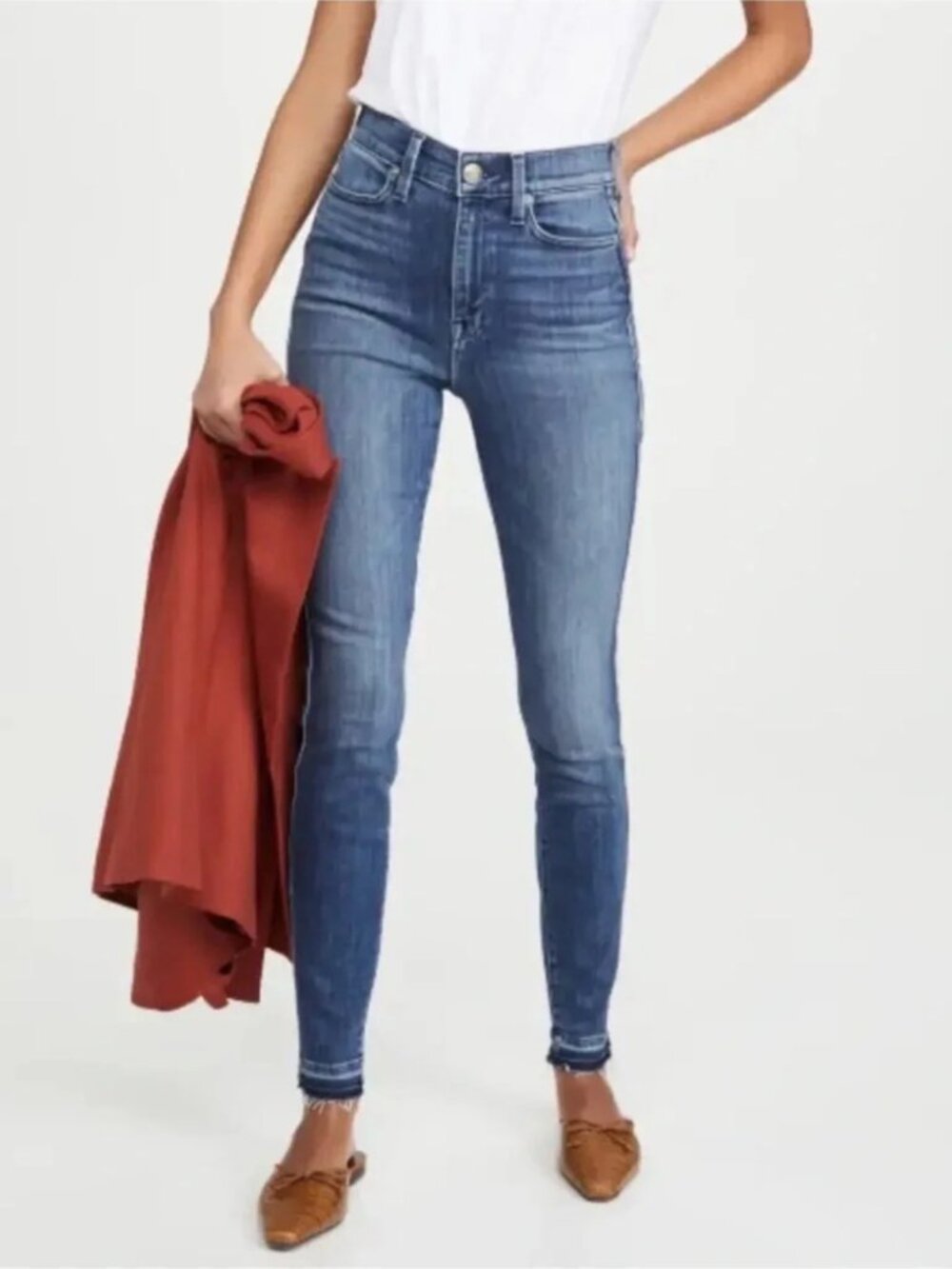 A.Y.R. The Riser Jeans Neon Jupiter Wash Blue Denim Skinny High Rise Ankle W28